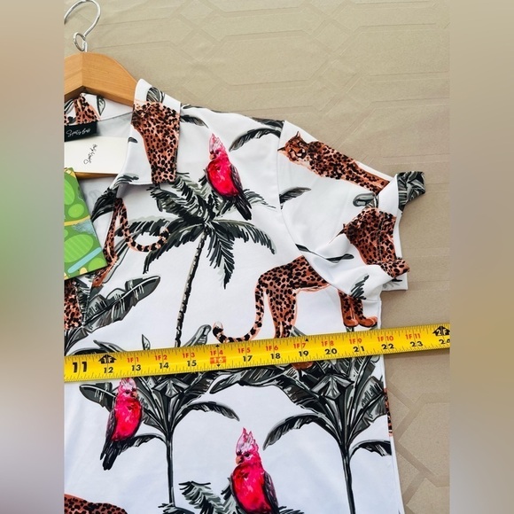 Sporty Buff Women’s Golf Shirt Leopard Print Moisture Wicking Size XXL - Picture 5 of 6